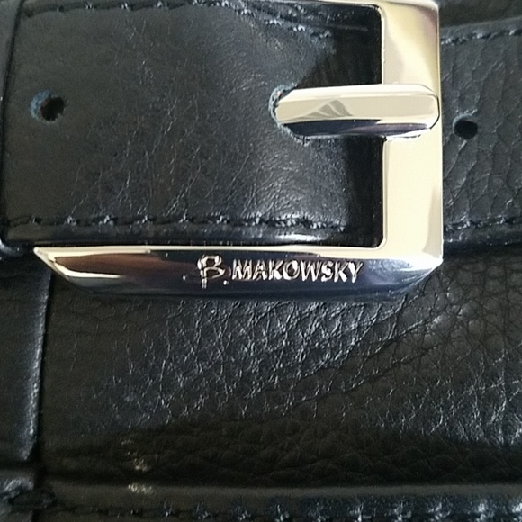 B Makowsky black leather satchel - Picture 3 of 8